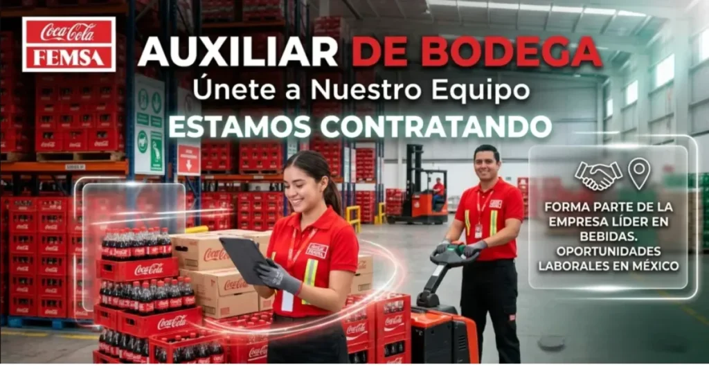 Auxiliar de bodega en coca chola femsa